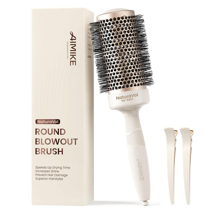 Brosse Ronde AIMIKE NaturaVol vue de face avec finition en céramique