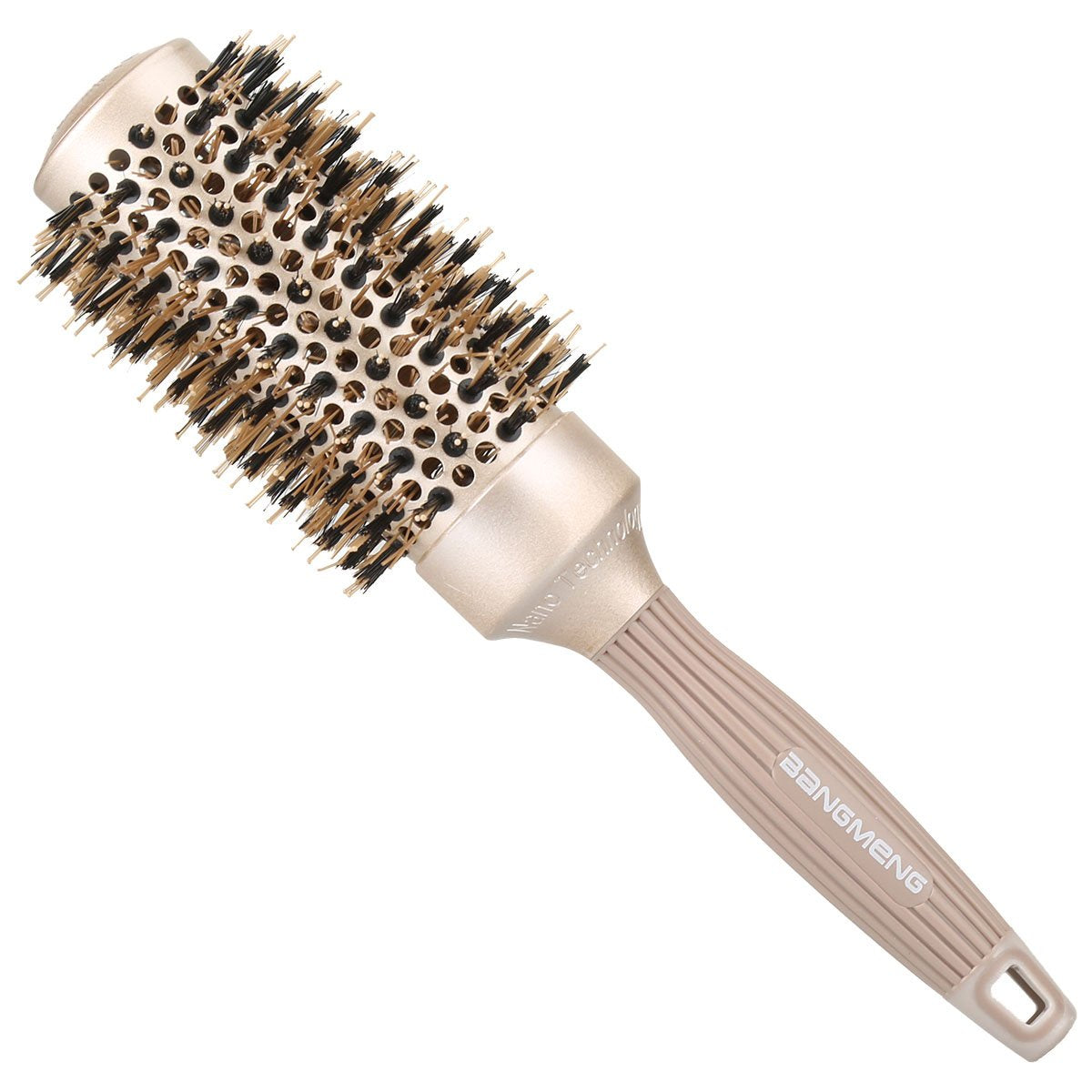 Brosse ronde BANGMENG en poils de sanglier vue de face