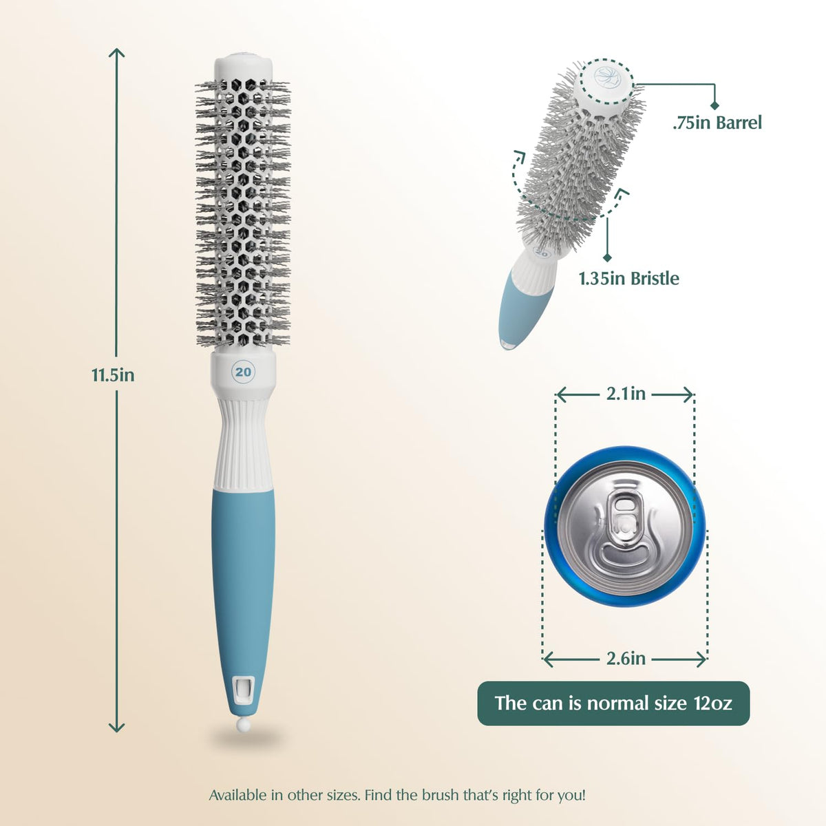 Brosse ronde Osensia avec poils antistatiques