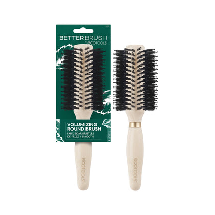 Brosse Ronde Volumétrique EcoTools en bambou vue de face