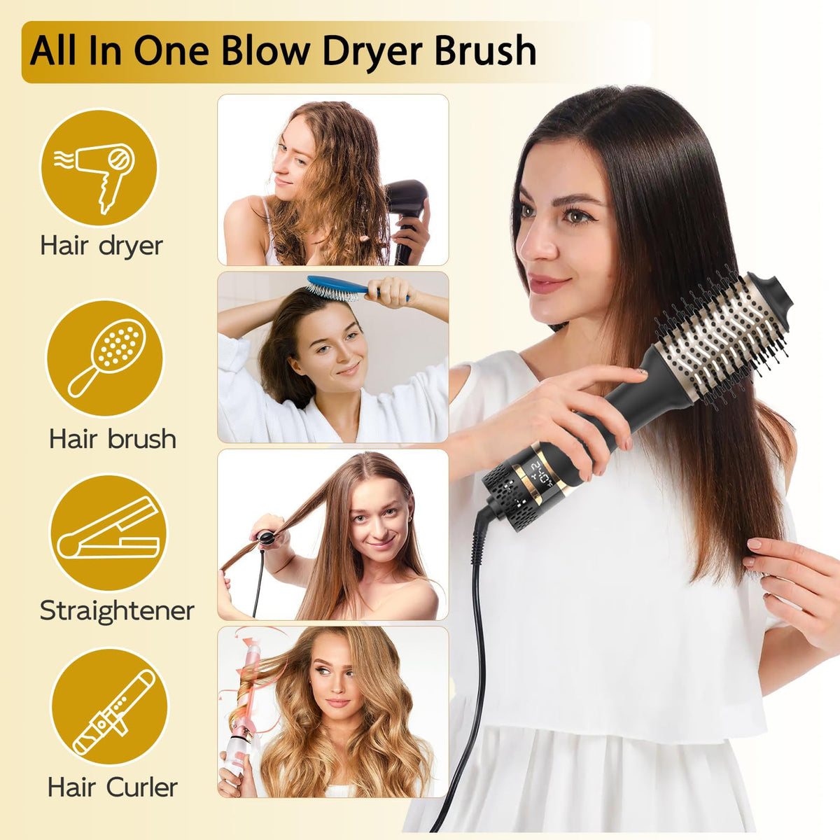 Brosse sèche-cheveux Nicebay avec baril céramique oval