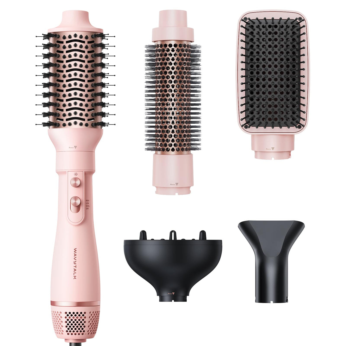 Brosse sèche cheveux wavytalk 5-en-1 avec têtes interchangeables vue de face