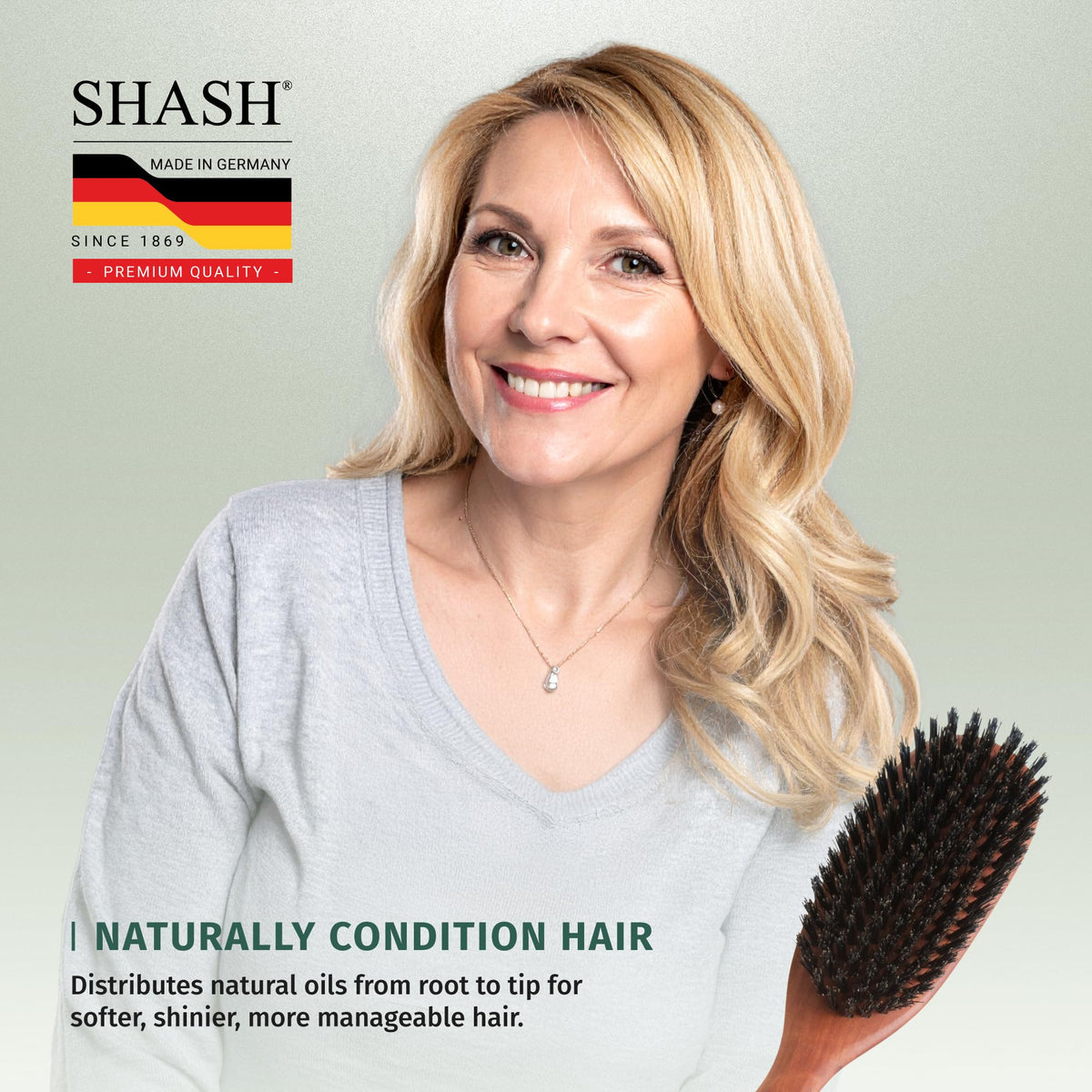 Brosse SHASH avec un cuir chevelu en arrière-plan