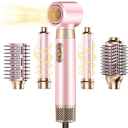 Brosse soufflante 5 en 1 SnugLuv vue de face avec accessoires