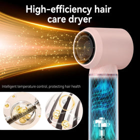 Brosse soufflante Atopskins 5 en 1 en action sur cheveux
