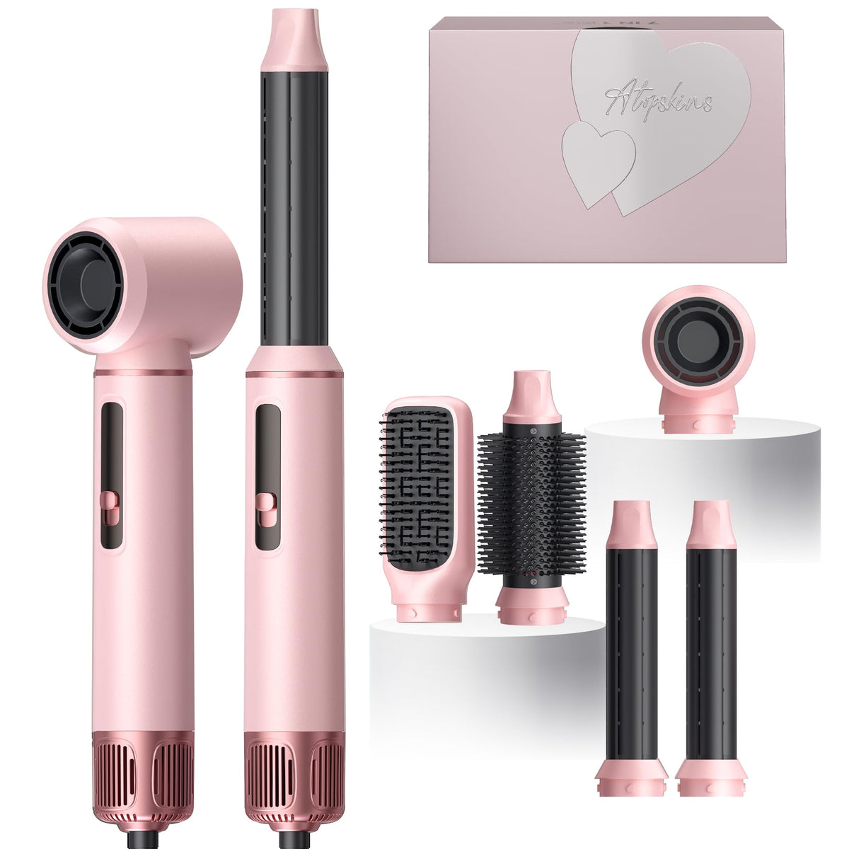 Brosse soufflante Atopskins 5 en 1 rose vue avant