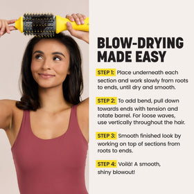 Brosse soufflante Drybar 2,25" avec un style de cheveux brillant