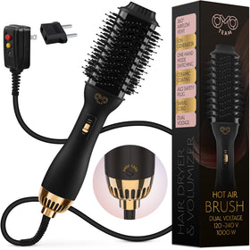 Brosse soufflante OMOteam modèle noir avec brosse ovale
