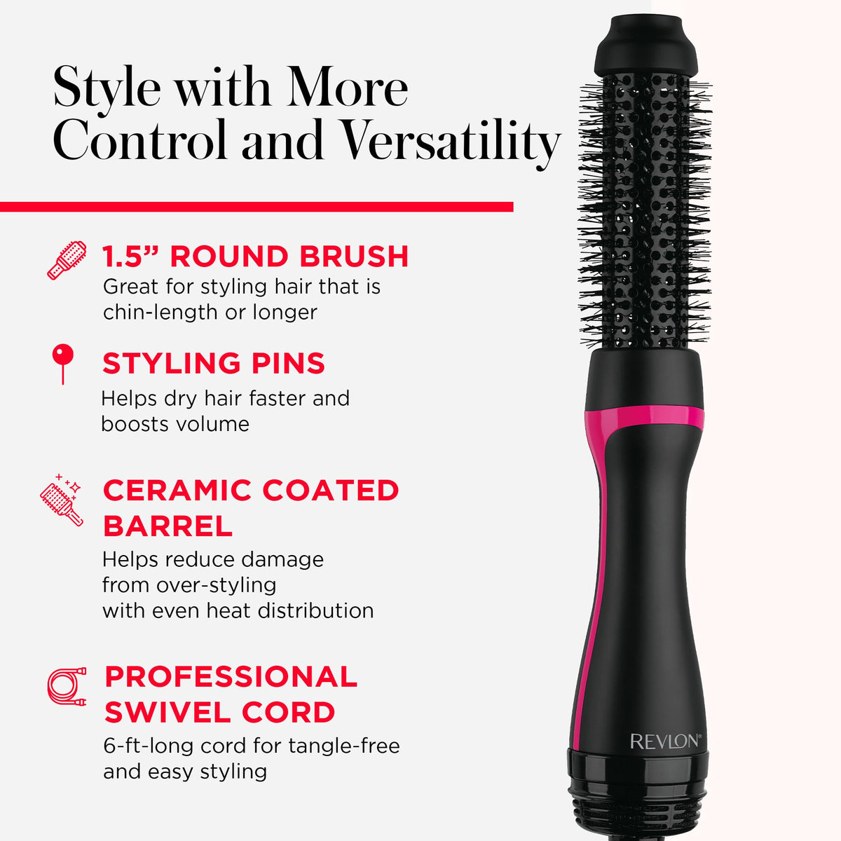 Brosse soufflante REVLON en utilisation