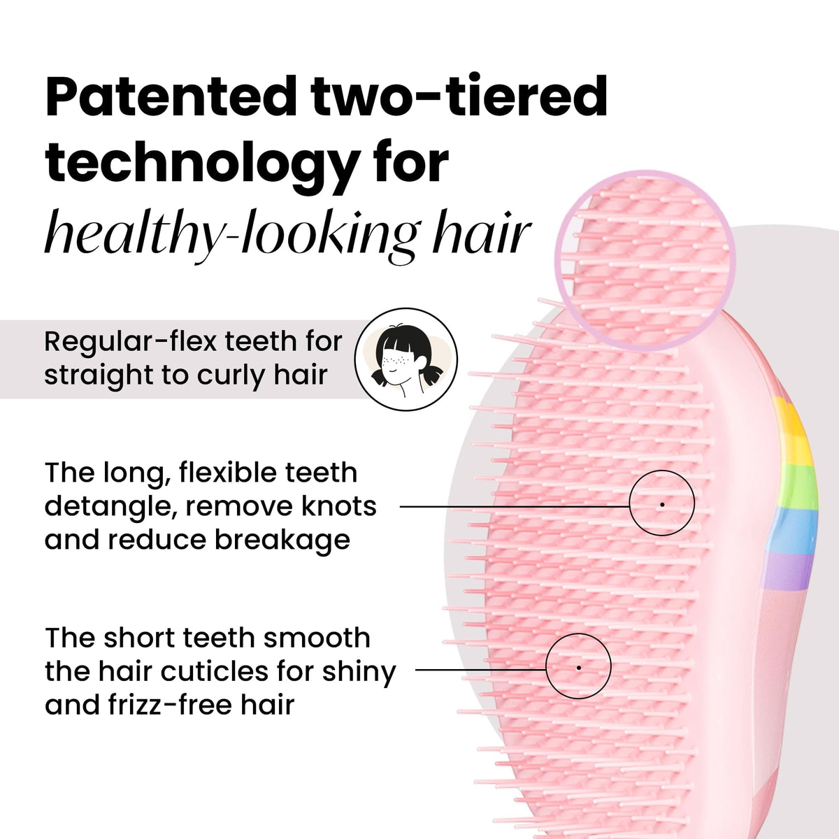 Brosse TANGLE TEEZER Mini dans un environnement de salle de bain