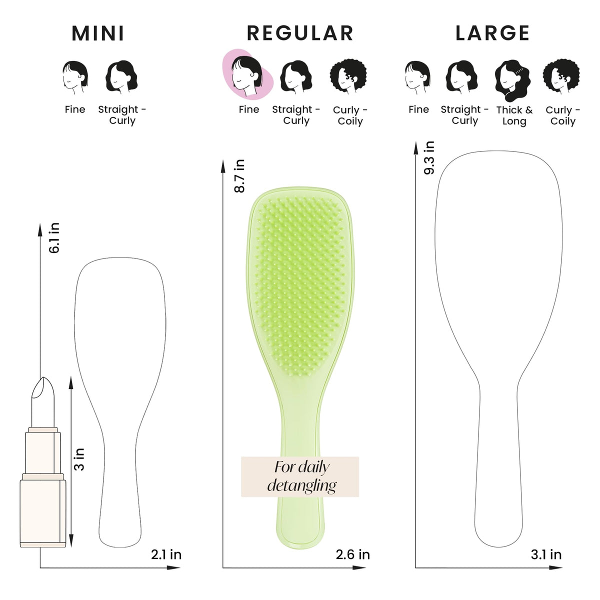 Brosse TANGLE TEEZER montrant sa technologie à deux niveaux