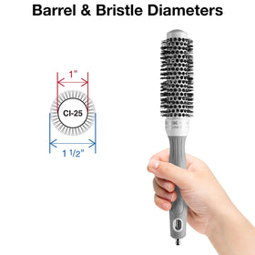 Brosse thermique Olivia Garden avec barre céramique et relief