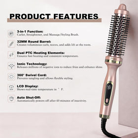Brosse Thermique SOIOBLQY 1,5 Pouce en action sur des cheveux