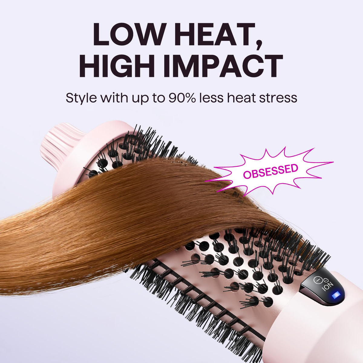 Brosse thermique Wavytalk 1,5″ avec cheveux lisses et brillants