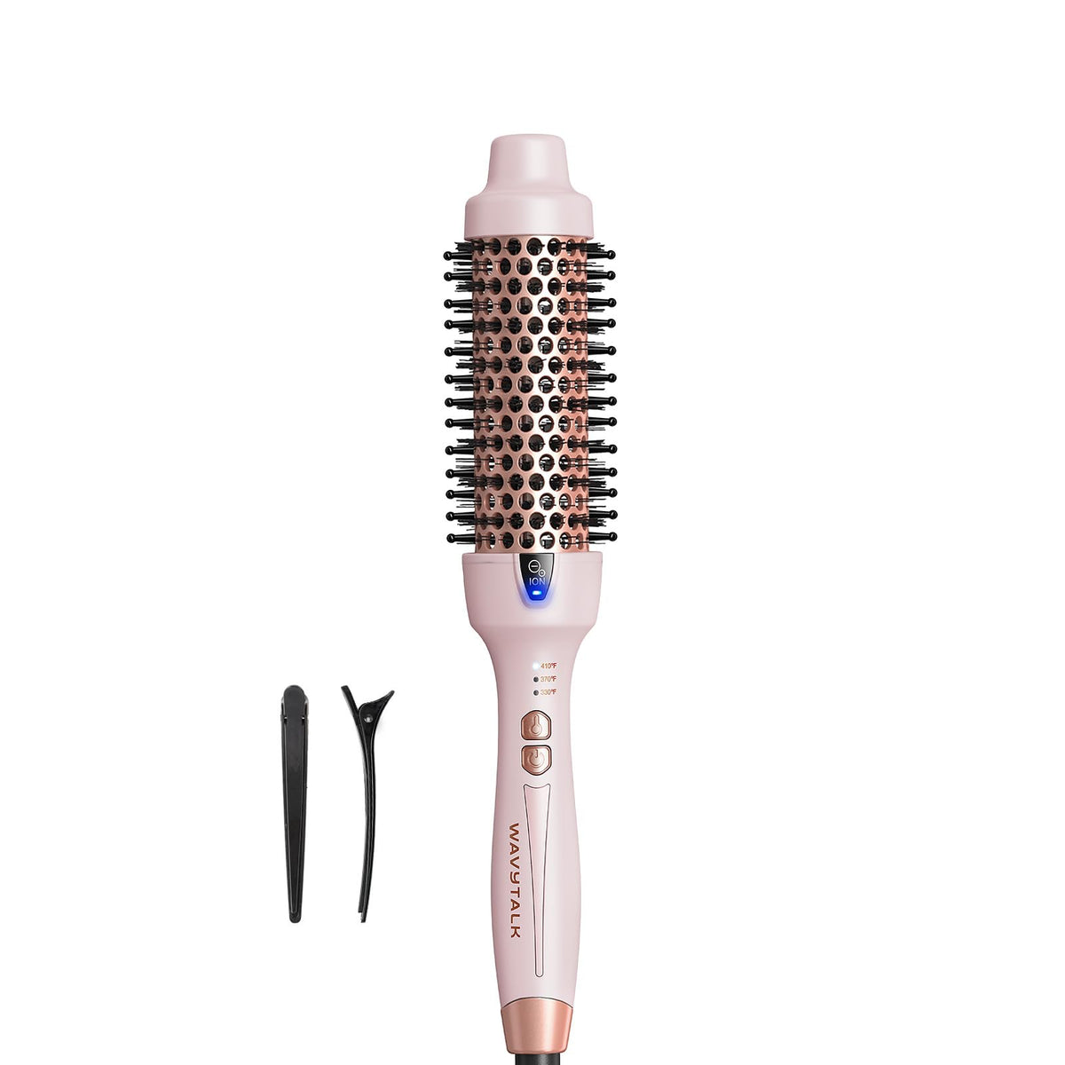 Brosse thermique wavytalk 1,5'' vue de face avec barillet en céramique