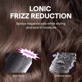 Brosse thermique Wavytalk en action sur des cheveux bouclés