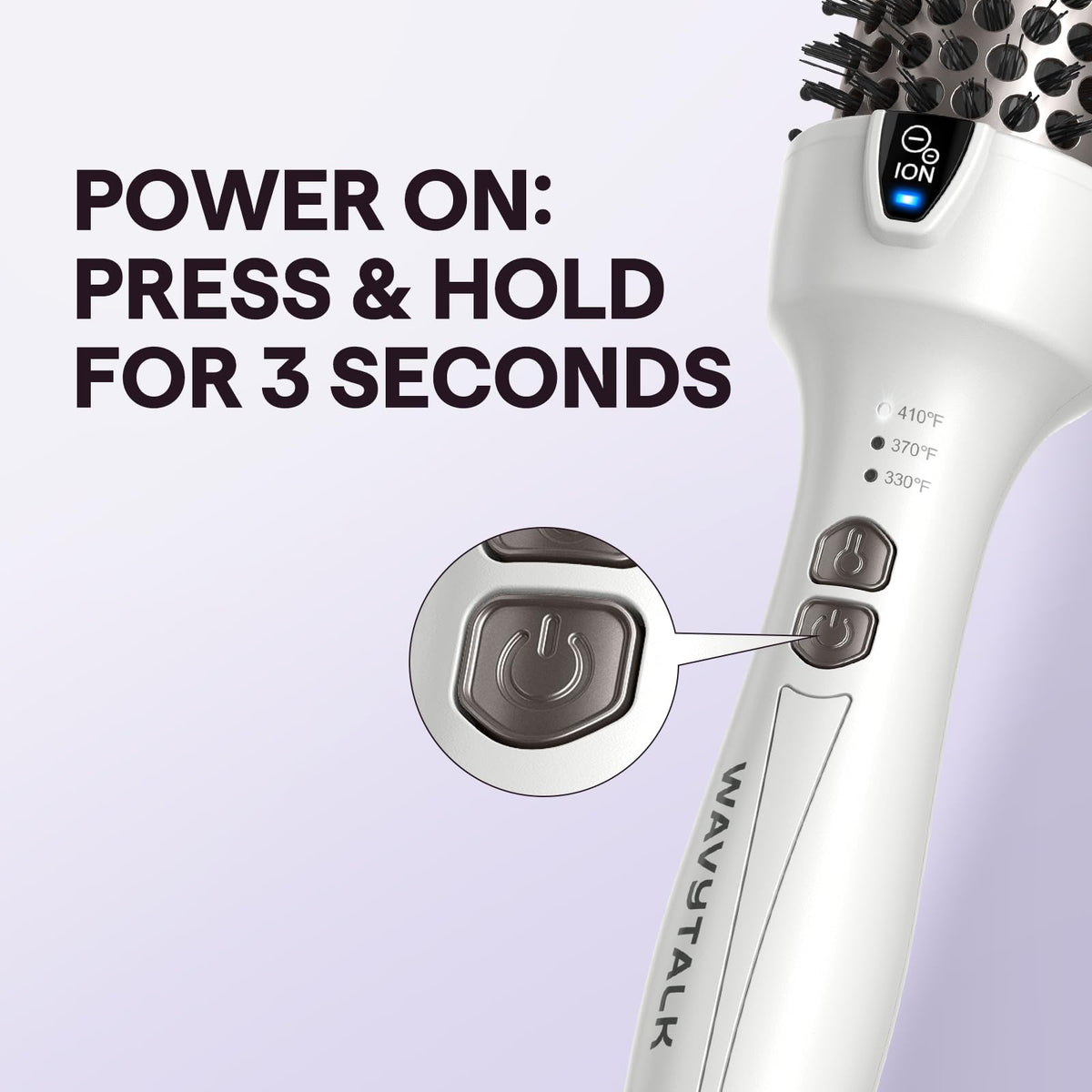 Brosse thermique Wavytalk vue de côté