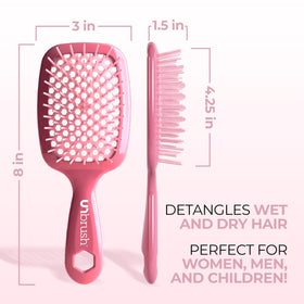 Brosse UNbrush sur cheveux mouillés