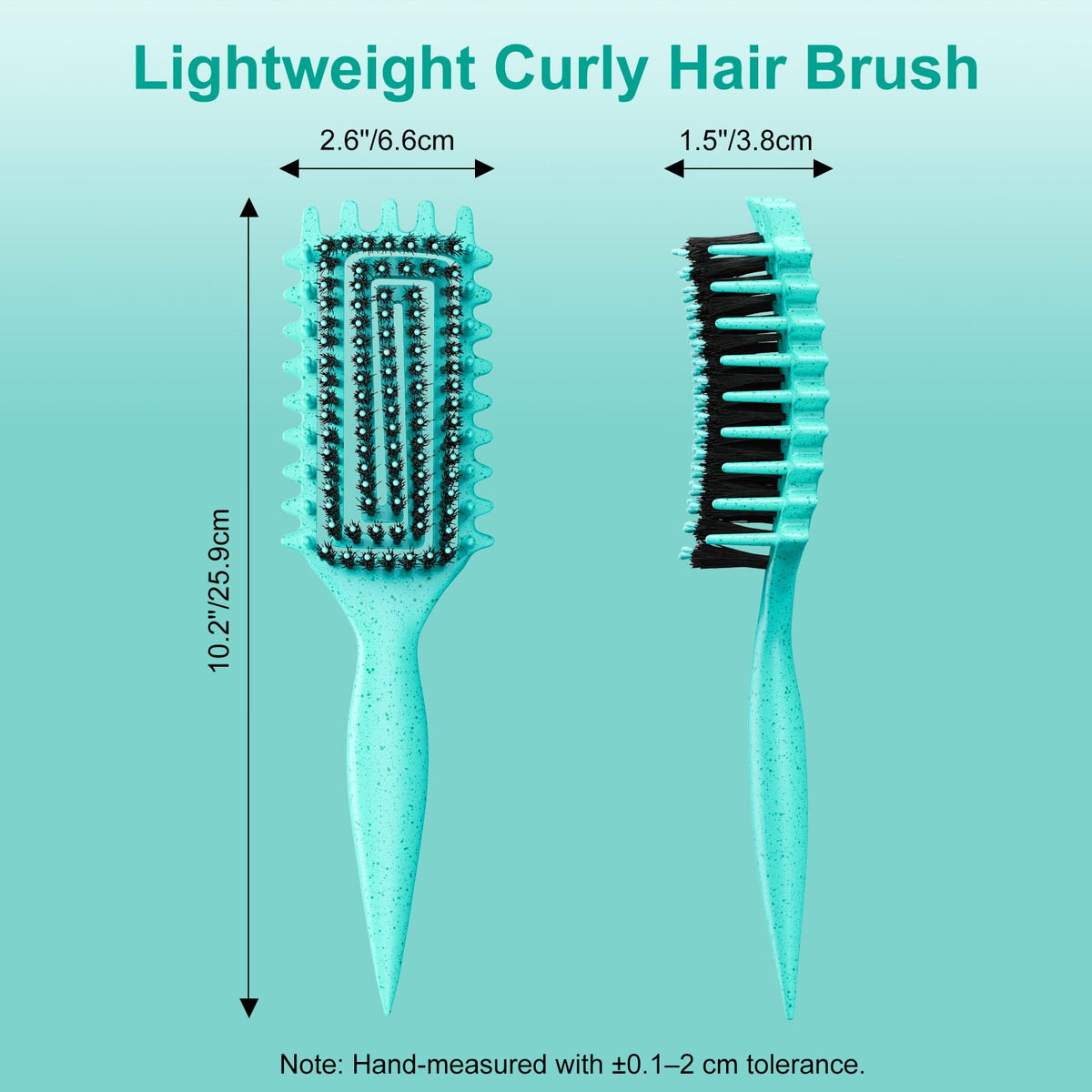 Brosse Weldilgit à cheveux bouclés avec fond coloré