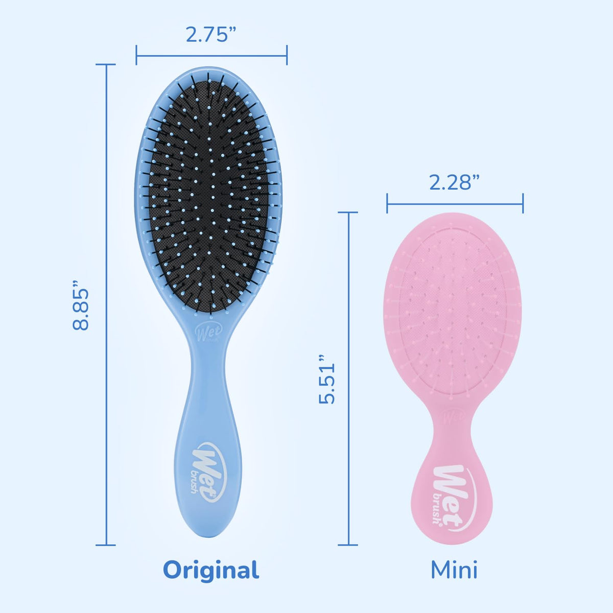 Brosse Wet Brush Démêlante Originale Sky dans un environnement de salle de bain