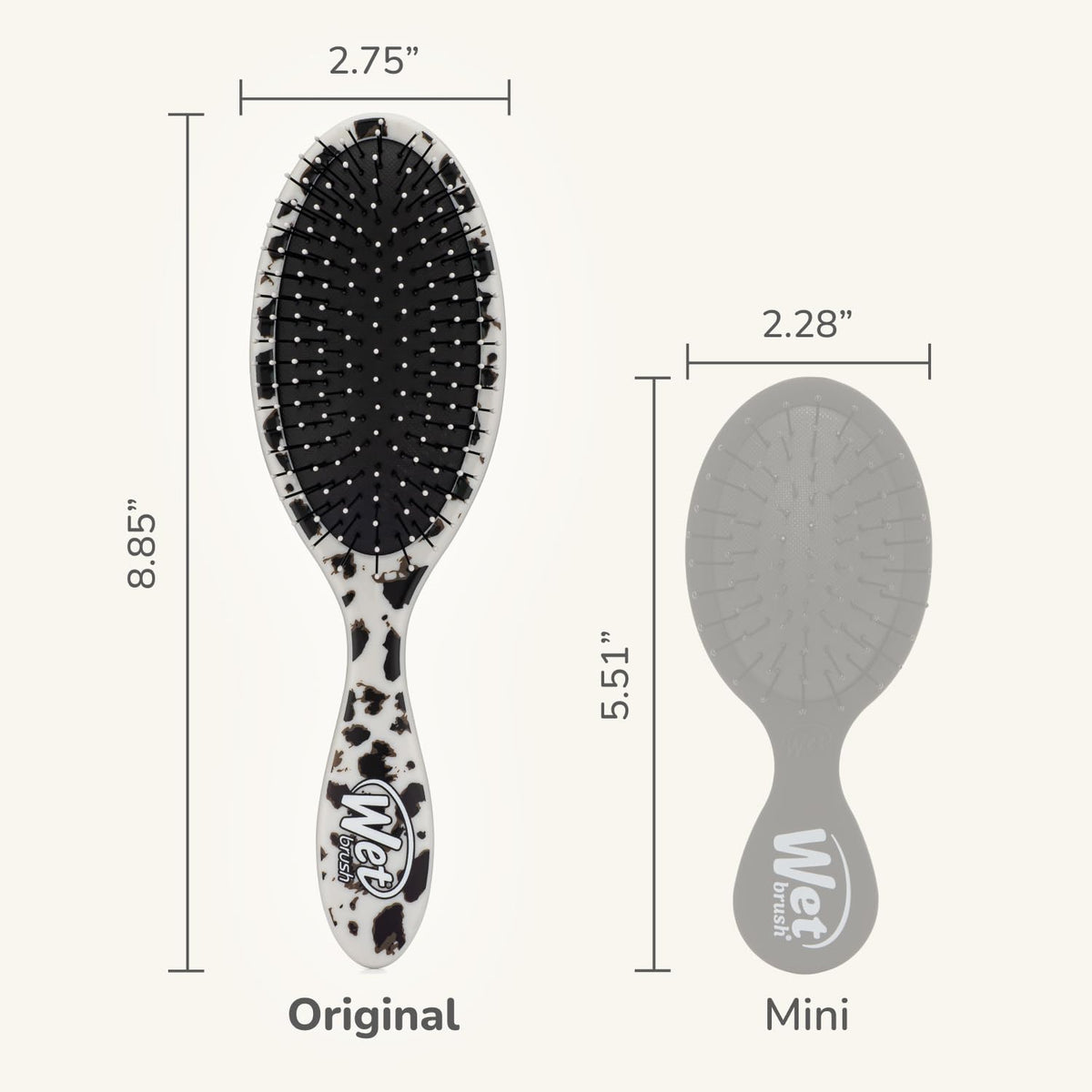 Brosse Wet Brush Originale Démêlante Léopard Tan en utilisation sur cheveux mouillés
