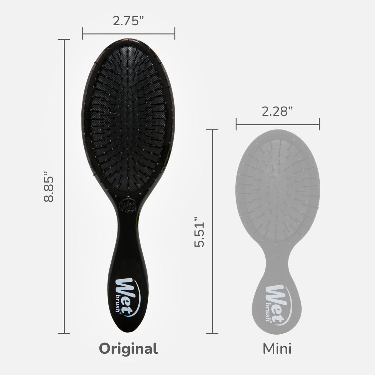 Brosse Wet Brush Originale Noire en utilisation sur cheveux secs