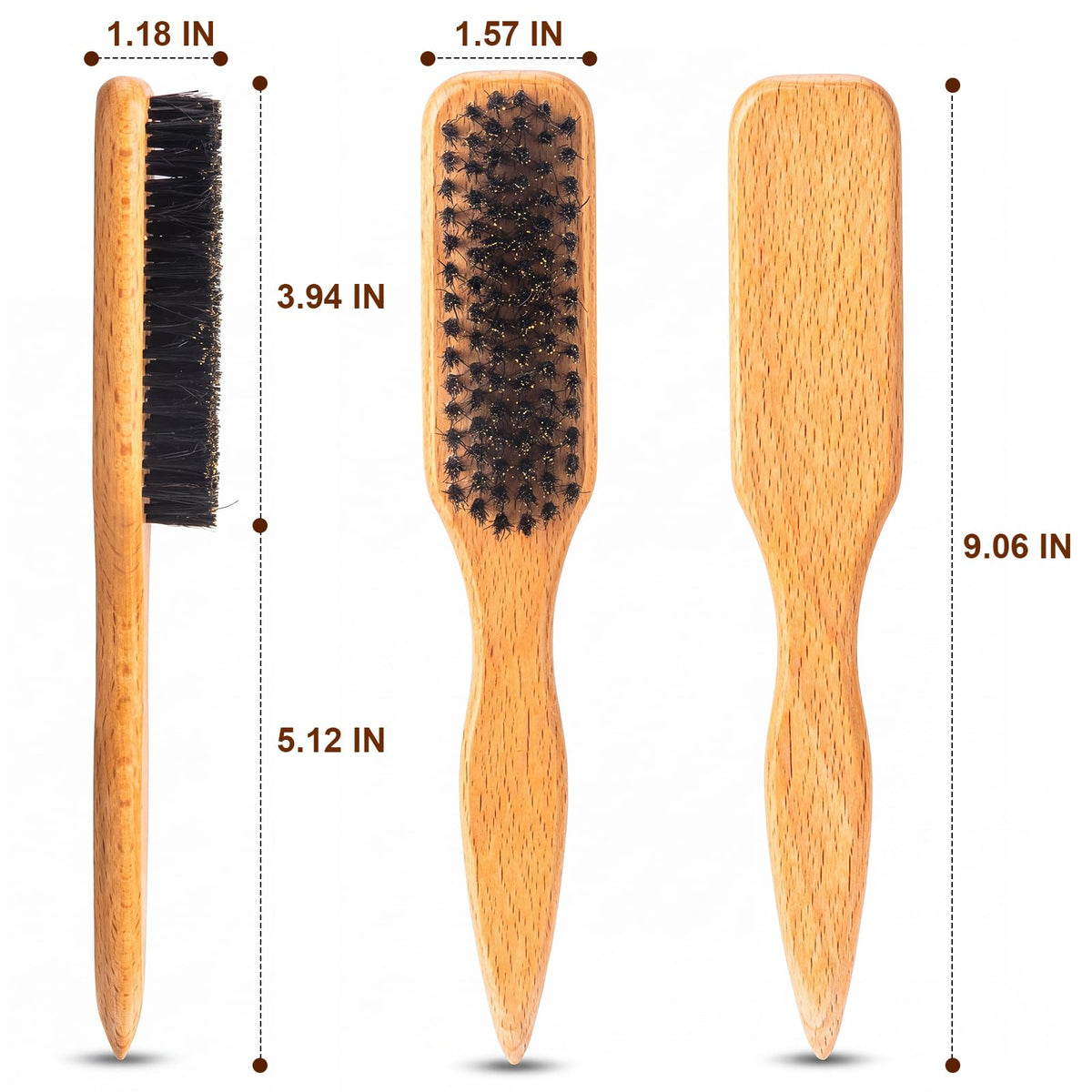 Brosse ZVOREI en poils de sanglier sur un fond rose