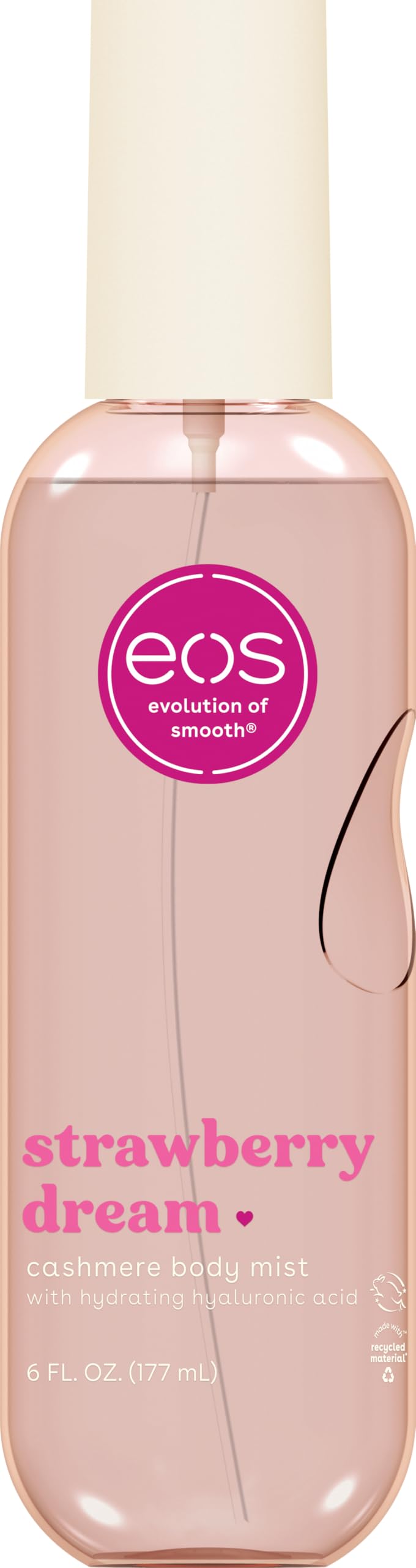 Brume corporelle eos Strawberry Dream 200g vue avant avec flacon rose