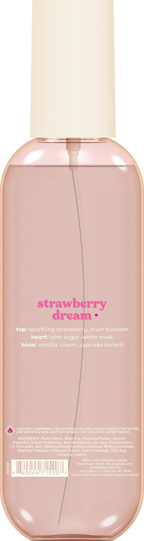 Brume corporelle eos Strawberry Dream sur table de chevet