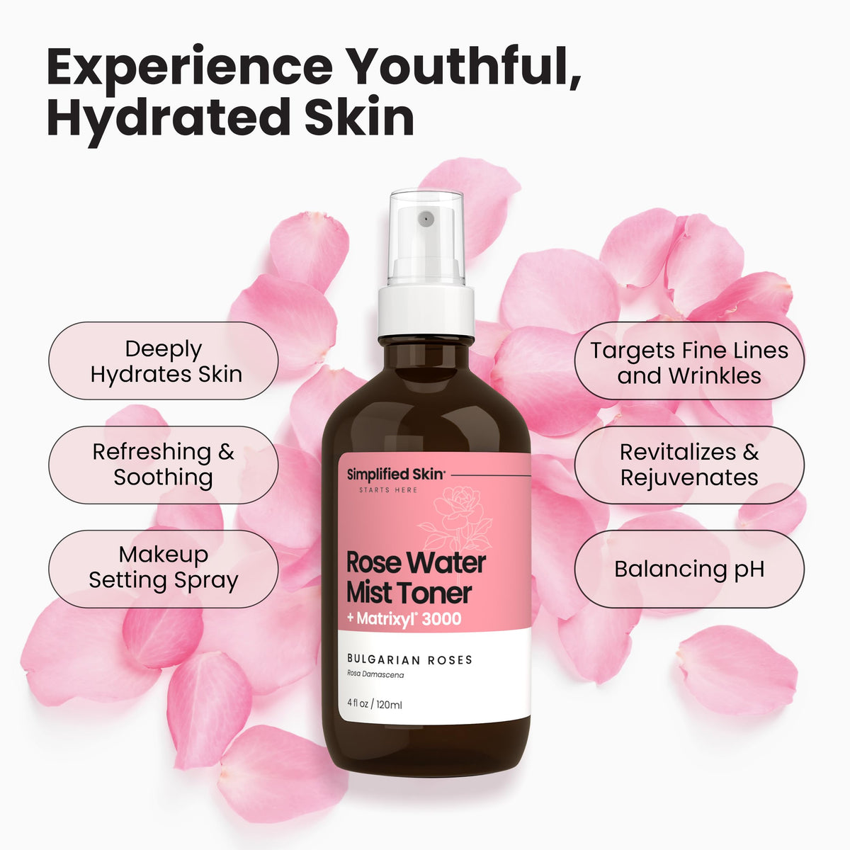 Brume de rose dans un cadre de salle de bain