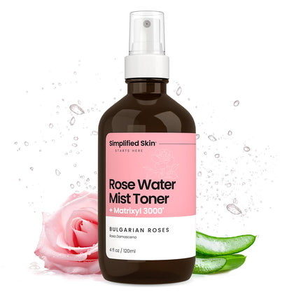 Brume de rose Simplified Skin 281g vue de face avec vaporisateur