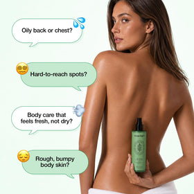 Brume ESSENHERB Tea Tree 90 en utilisation sur le dos