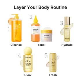 Brume medicube Vanille posée avec d'autres produits de beauté