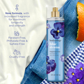 Brume parfumée Bodycology Blue Denim 240 ml avec goutelettes de parfum