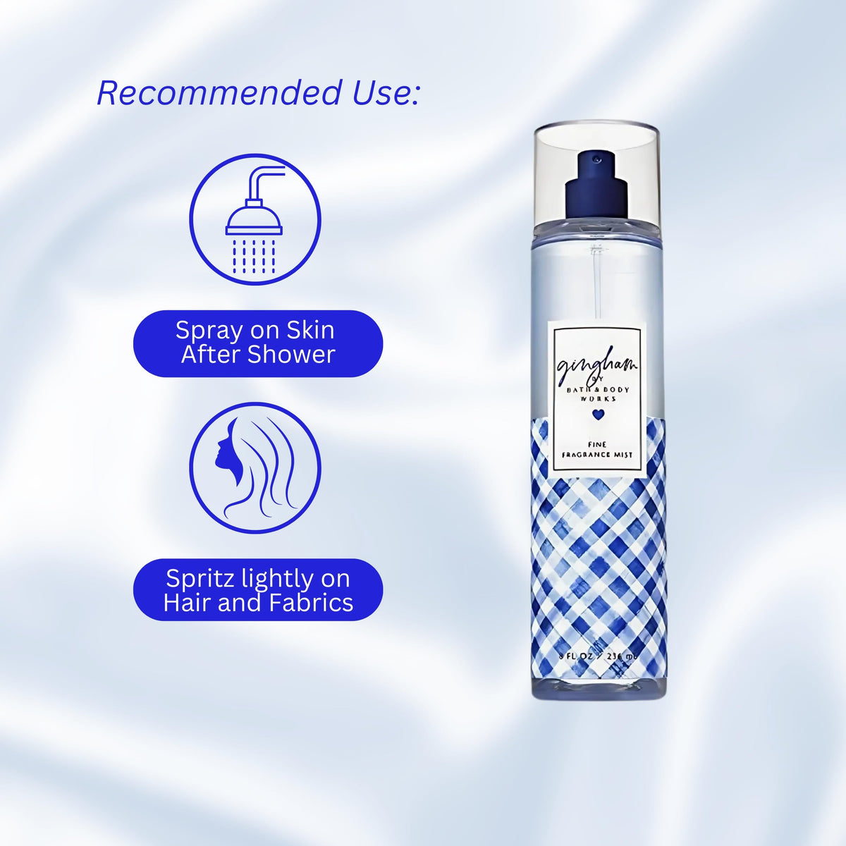 Brume parfumée Gingham Bath & Body Works en situation dans un sac à main