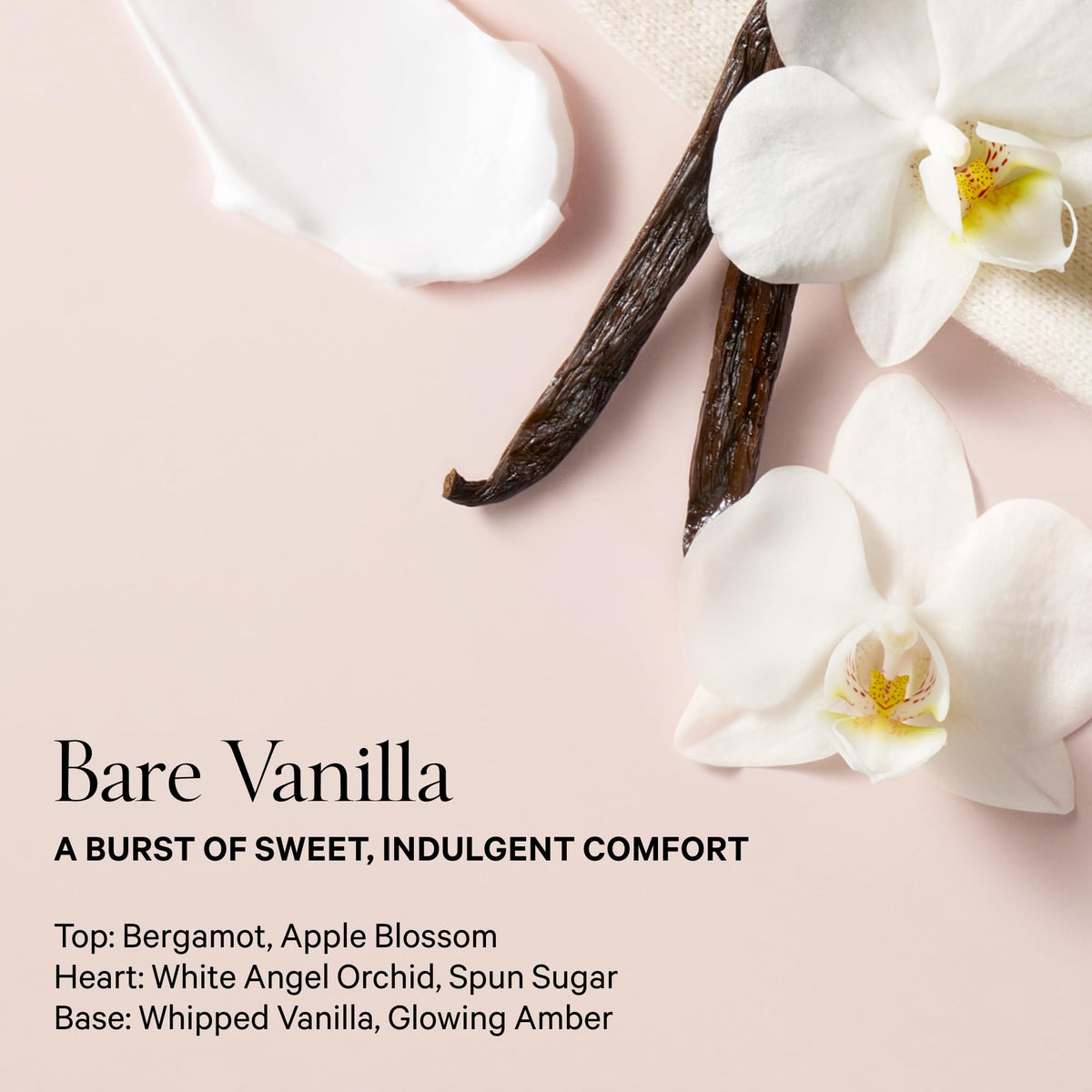 Brume parfumée Victoria's Secret Bare Vanilla près d'une fleur