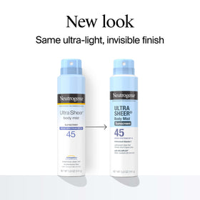Brume Solaire Neutrogena Ultra Sheer SPF 45 application sur la peau