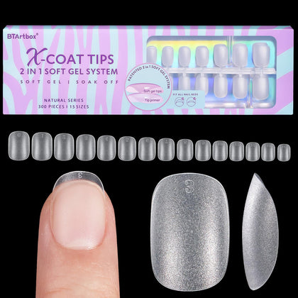 BTArtbox Conseils Ongles Gel Clairs Extra Courts 300 Pcs en boîte