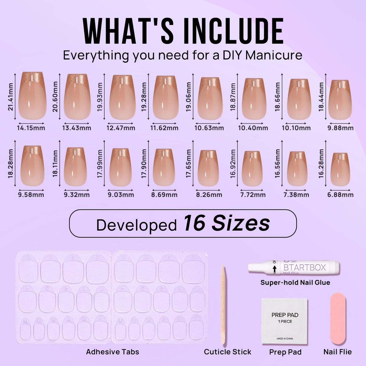 BTArtbox faux ongles avec accessoires inclus