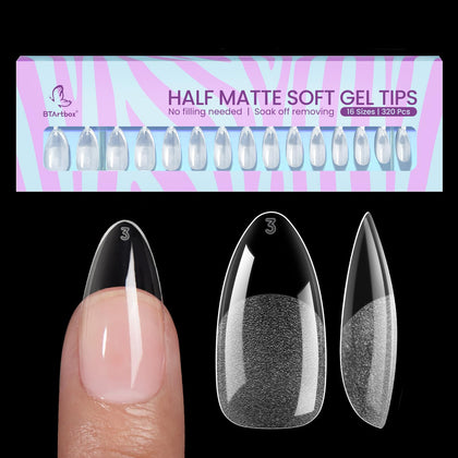 BTArtbox faux ongles en gel souple, vue avant avec finition mate