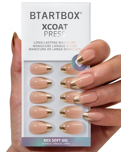 BTArtbox faux ongles Gilded Countdown modèle amande vue de face