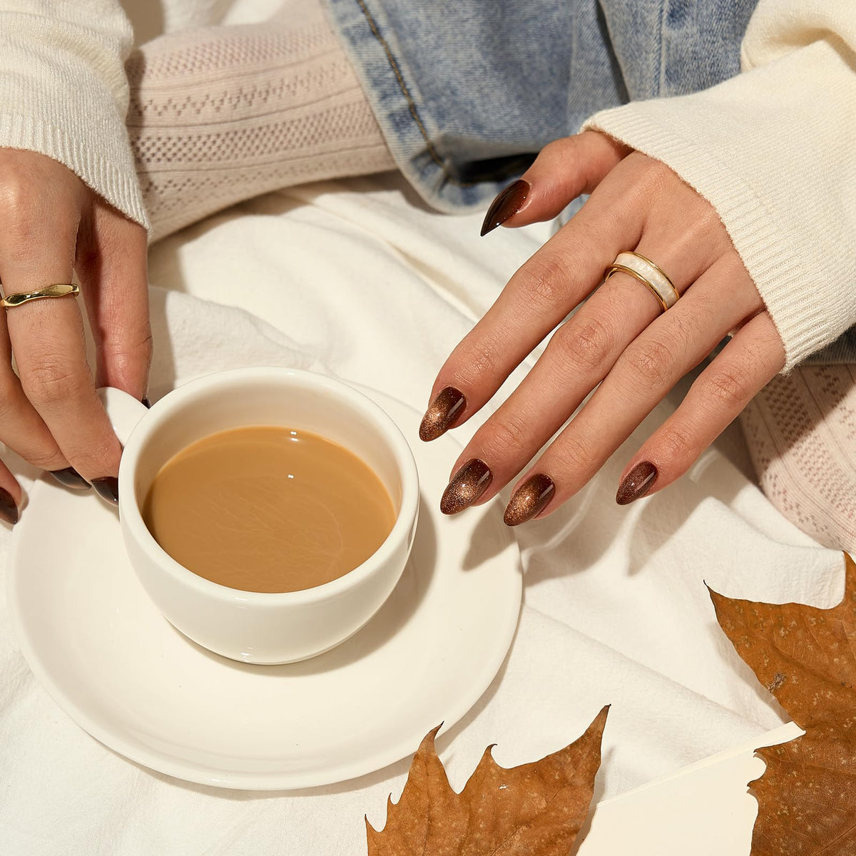 BTArtbox faux ongles Mocha Hypnotic avec colle et accessoires