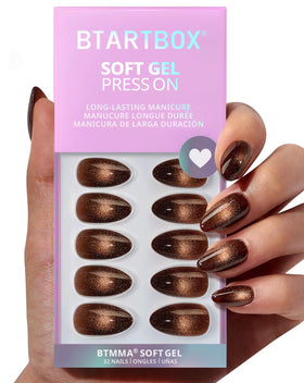 BTArtbox faux ongles Mocha Hypnotic court amande vue avant