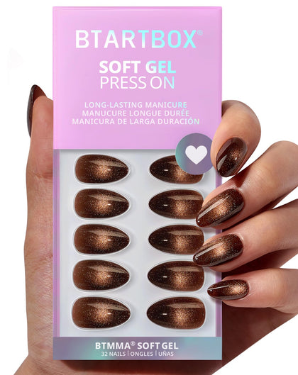 BTArtbox faux ongles Mocha Hypnotic court amande vue avant
