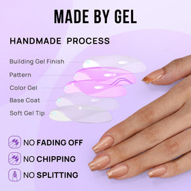 BTArtbox faux ongles or poussière, application sur des mains