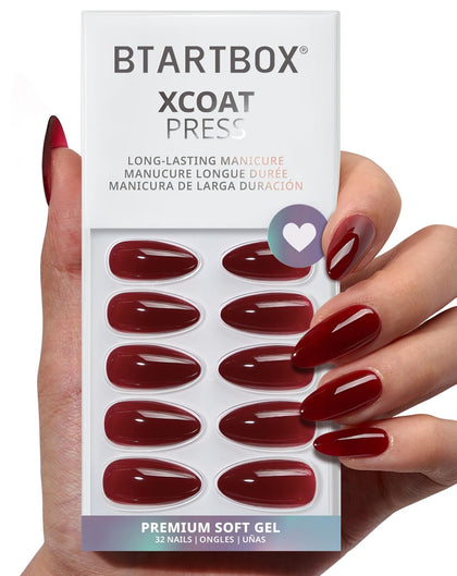 BTArtbox Faux Ongles Press-On Blackout ensemble complet avec colle et lime