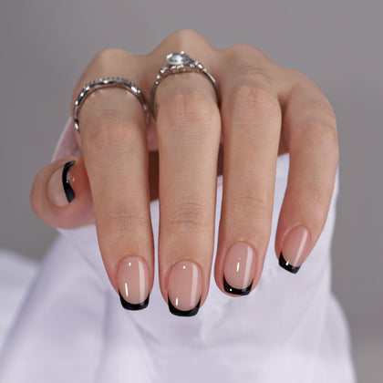 BTArtbox Faux Ongles Press-On Brown 5 Styles French Tip avant