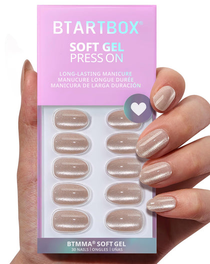 BTArtbox Faux Ongles Press-On Bubbly Duo avant avec finition brillante