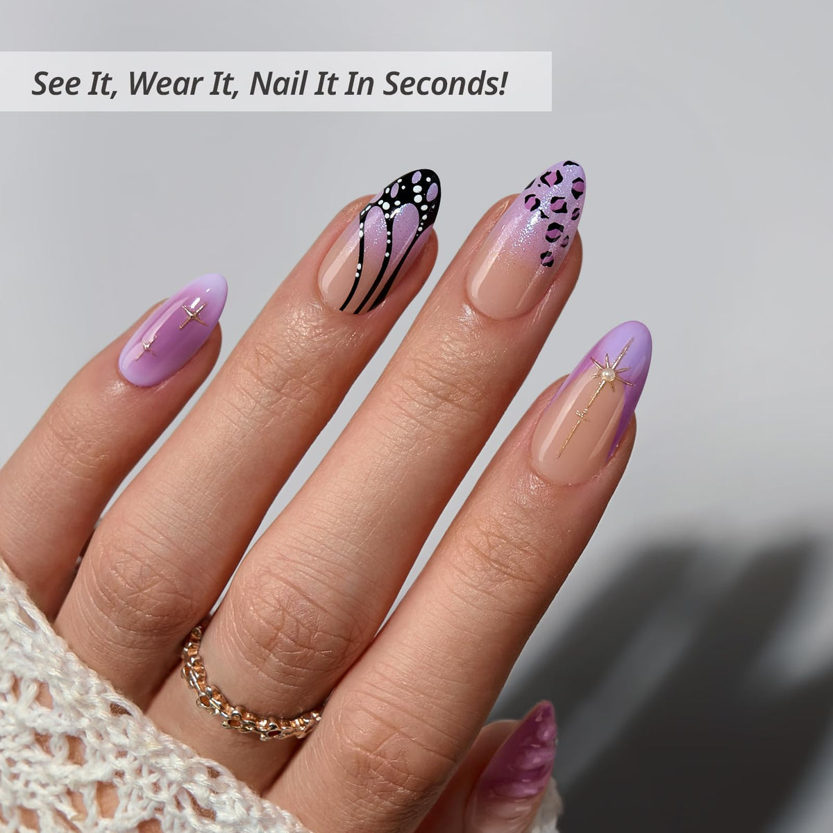 BTArtbox faux ongles press-on Flutter Besties avec colle et accessoires