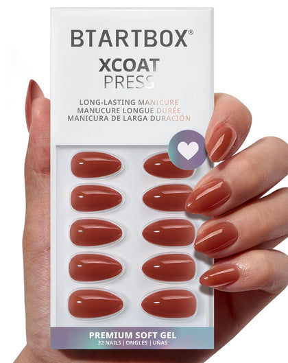 BTArtbox Faux Ongles Press-On Spill Tea, couleur rouge, vue de face